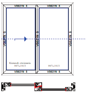 Schemat A skrzydło aktywne i fix. Systemy drzwi przesuwnych Visoglide Plus. Profilnet Tarnowskie Góry Śląsk Gliwice Pyskowice